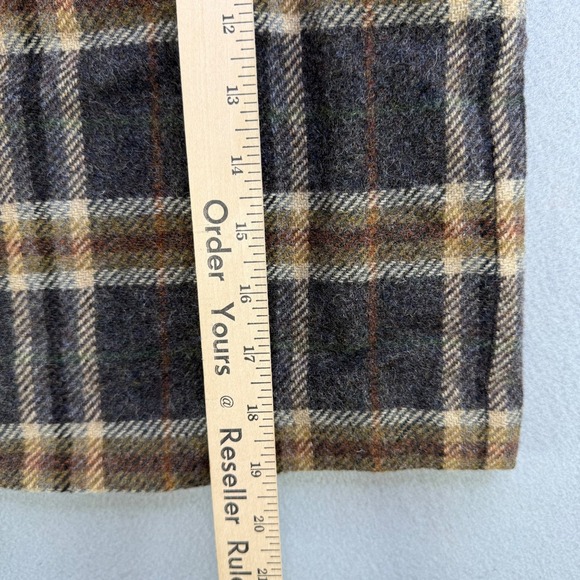 L.L.Bean Plaid Wool Blend A-Line Skirt Petite Size 10 Brown Green Classic - Picture 5 of 5